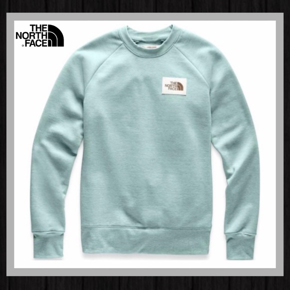 blue north face sweatshirt